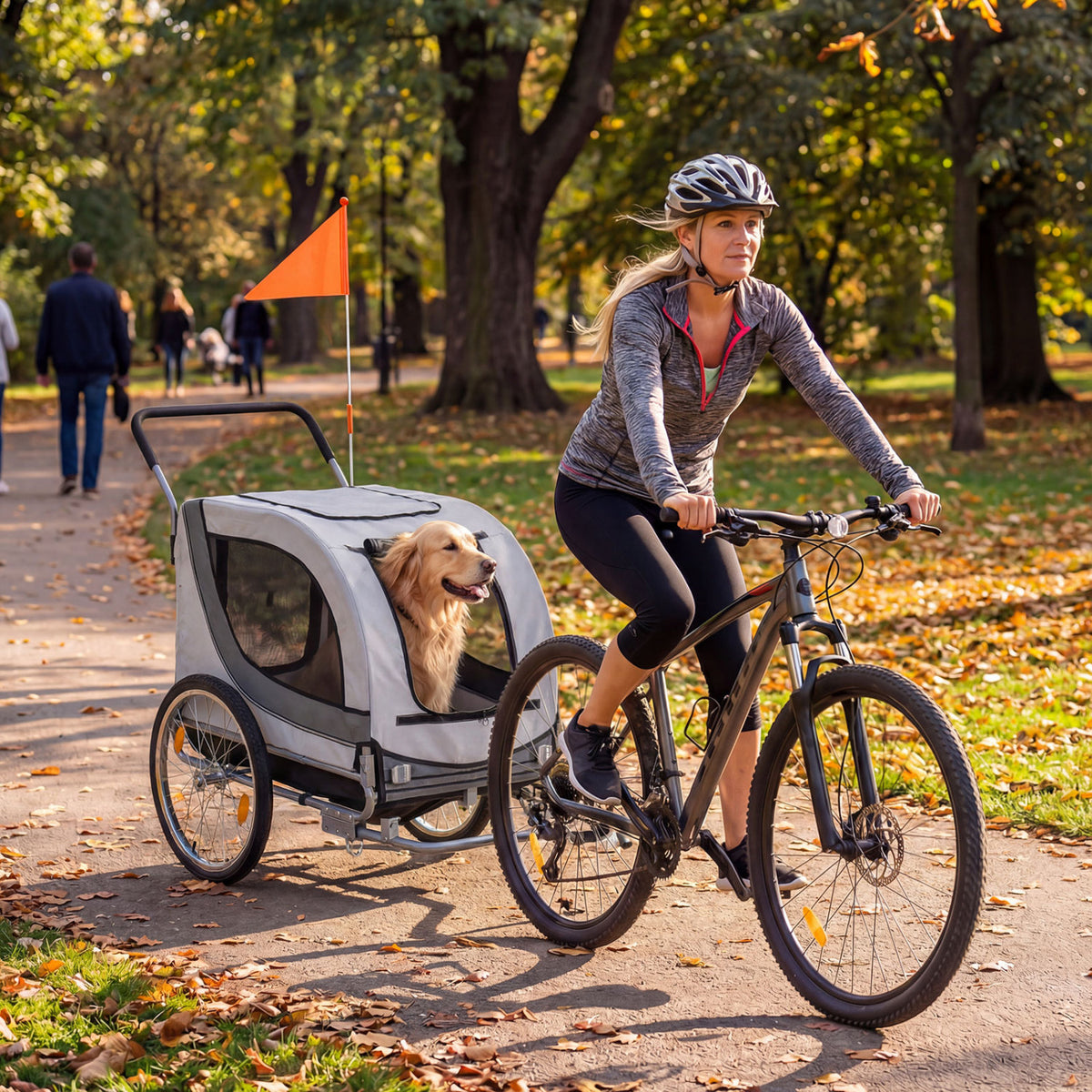2-in-1 Dog Bike Trailer with Universal Bicycle Coupler-White-Dog Supplies-DECOROLALA