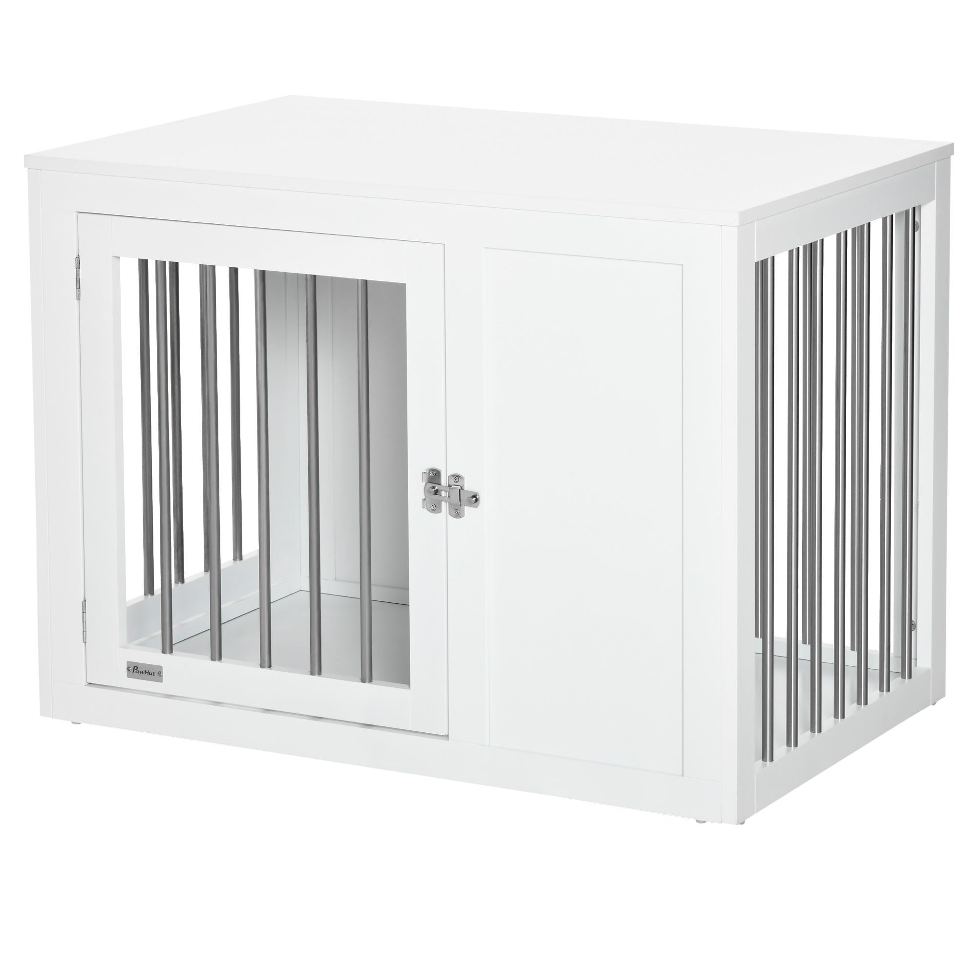 2-in-1 Dog Crate Side Table - White Medium 36"-DECOROLALA
