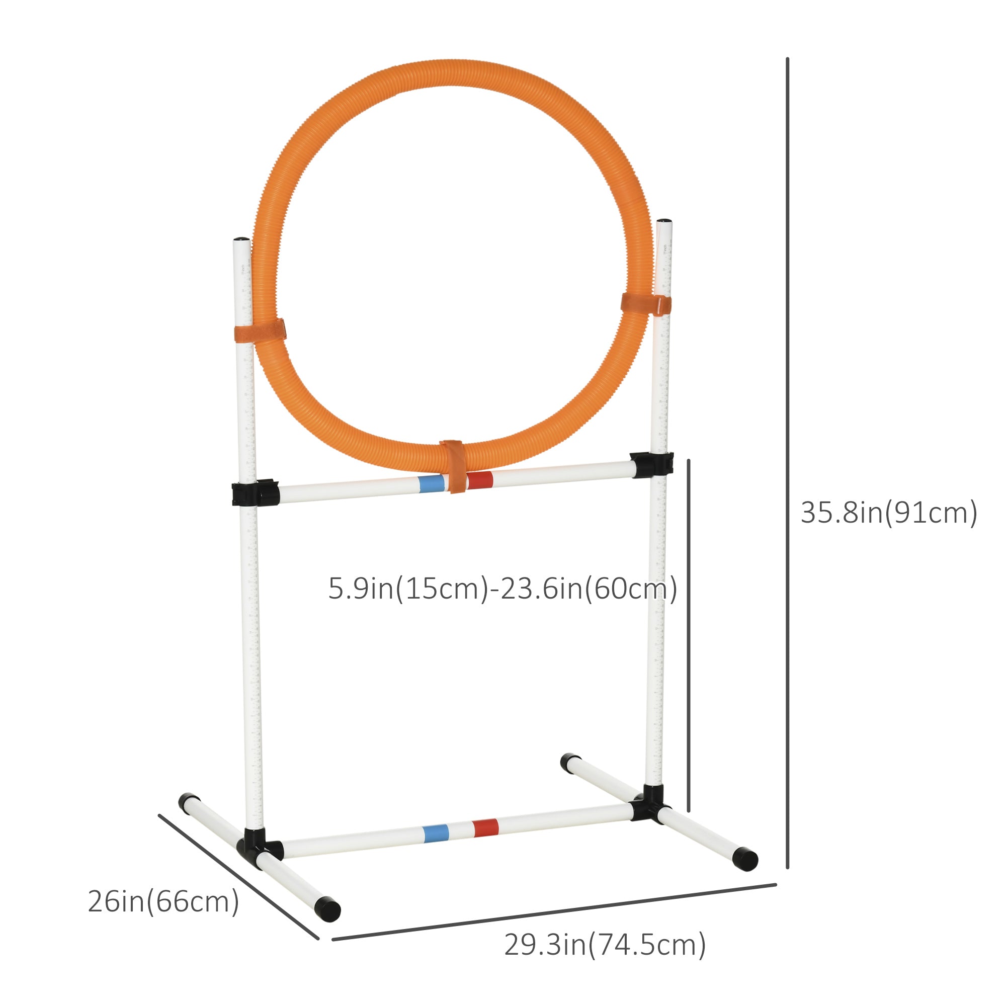 2-in-1 Dog Obstacle Training Agility Equipment Tire Jump Ring/Hurdle Bar with a Simple & Easy Setup & Storage Bag-Dogs-DECOROLALA