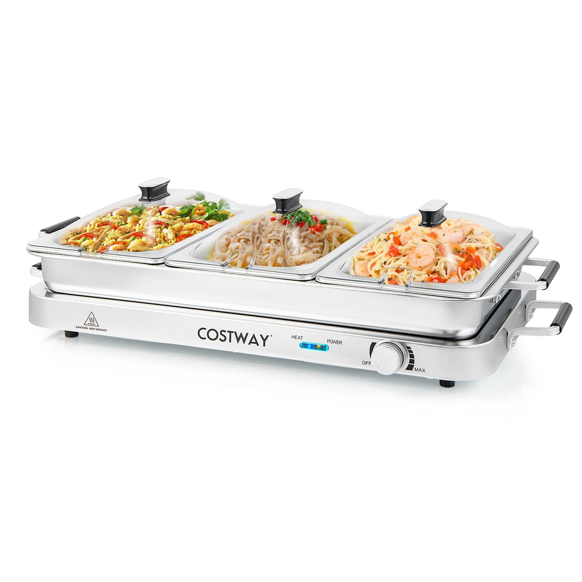 2 in 1 Electric Warming Tray with Temperature Control-Food Warmers & Burners-DECOROLALA