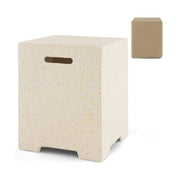 2-in-1 Gas Tank Holder Side Table with Protective Cover-Fire Pit Tables-DECOROLALA