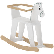 Rocking Horse, 2 in 1 Ride on Horse with Removable Fence, No-Tip Design, Gift for Toddlers 1.5-3 Years, White-Toys & Games > Baby & Toddler Toys > Riding & Rocking Toys > Rocking Horses-DECOROLALA