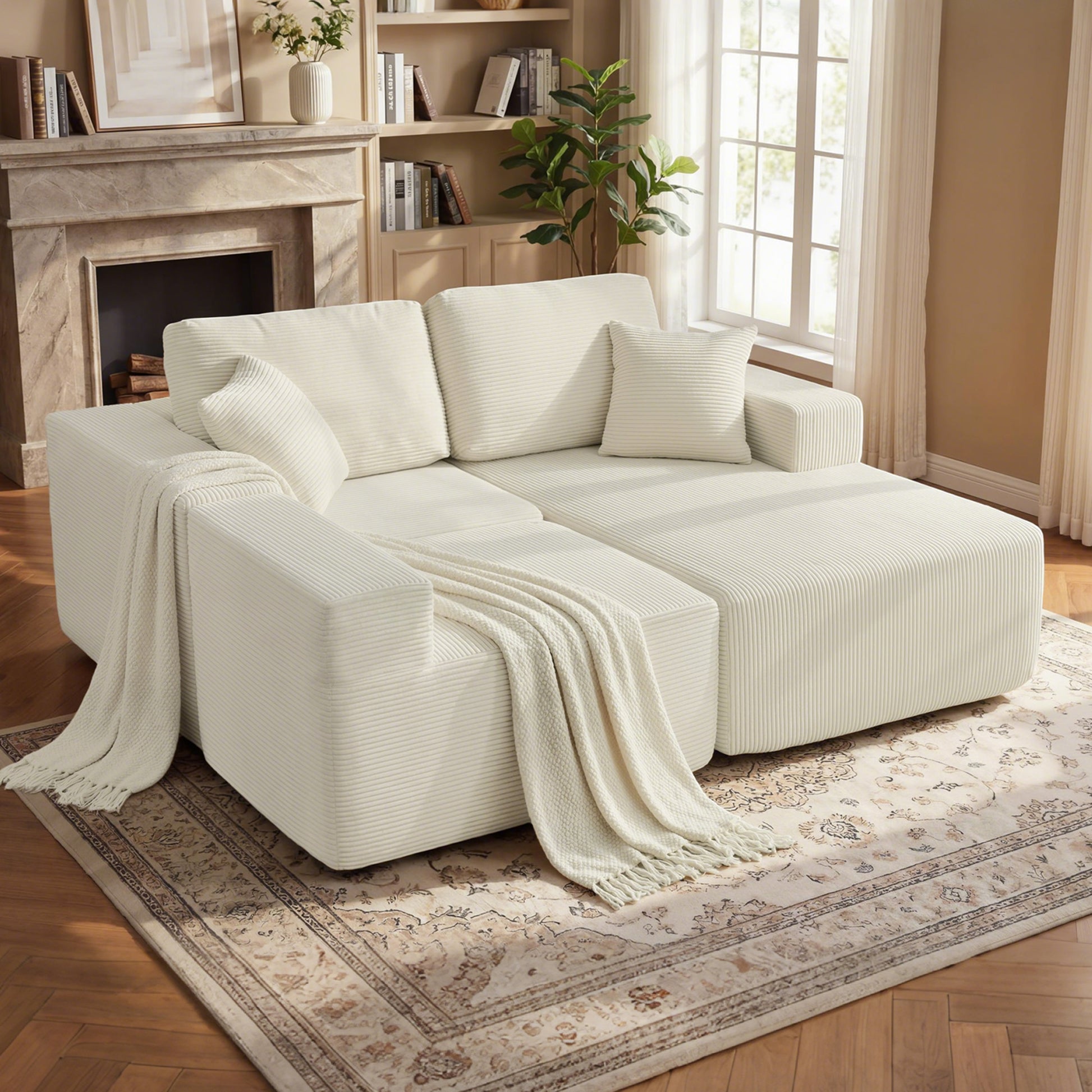 2-in-1 Modular Sectional Sofa Bed - Dark Grey-DECOROLALA