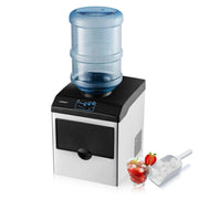 2-in-1 Stainless Steel Countertop Ice Maker with Water Dispenser-Ice Makers-DECOROLALA
