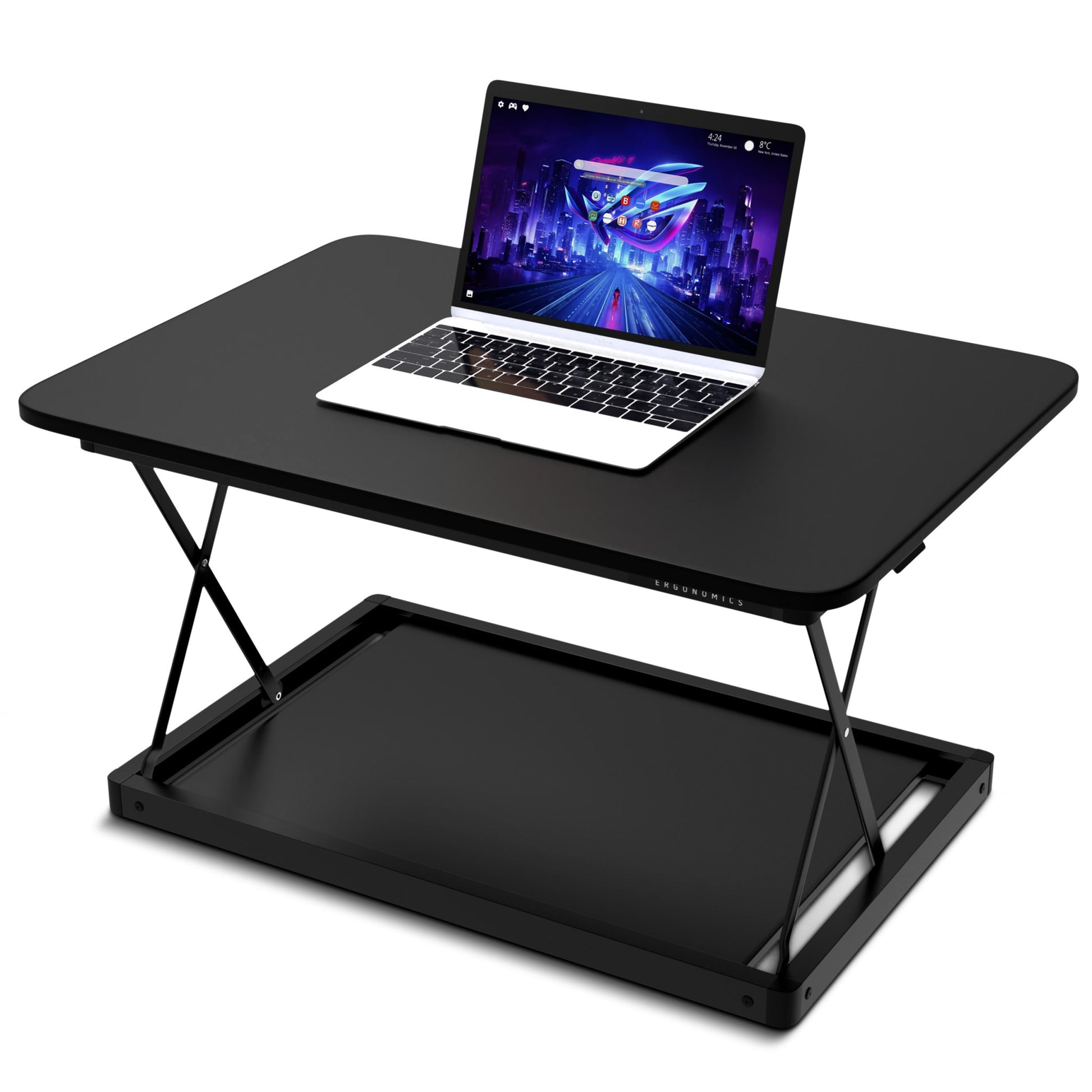 20" Adjustable Black Stainless Steel Standing Desk Converter-Desks-DECOROLALA