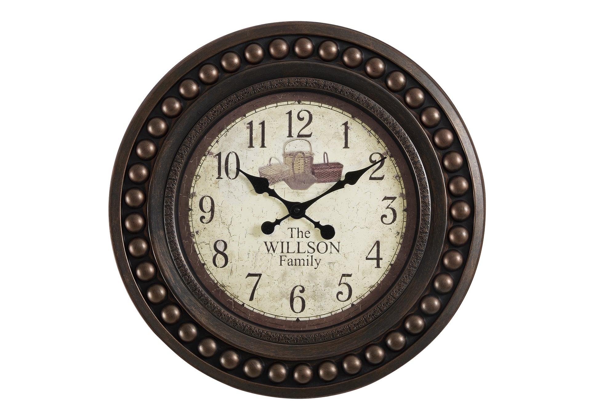 20" Antique Brown Round Wall Clock-Clocks-DECOROLALA