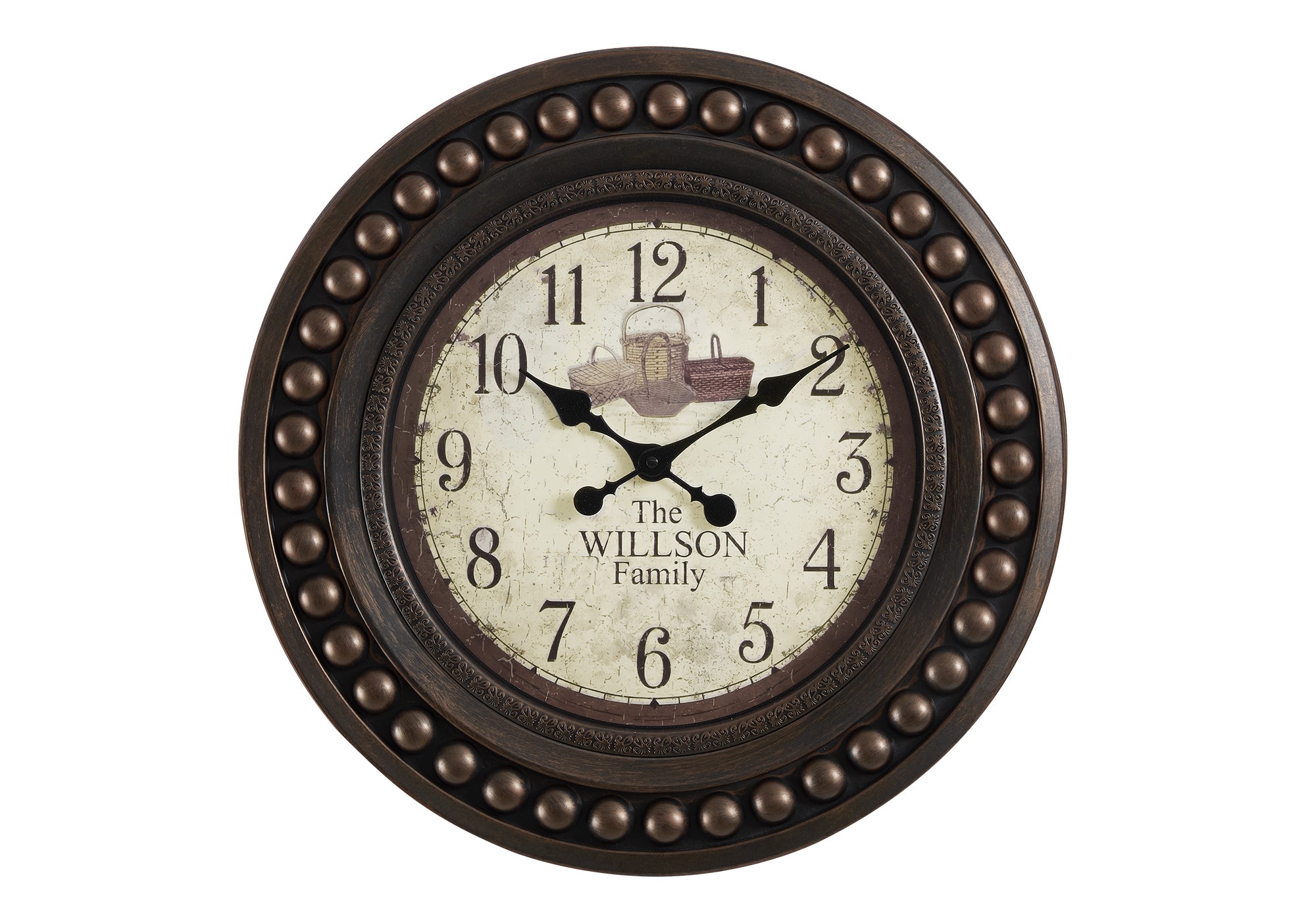 20" Antique Brown Round Wall Clock-Clocks-DECOROLALA