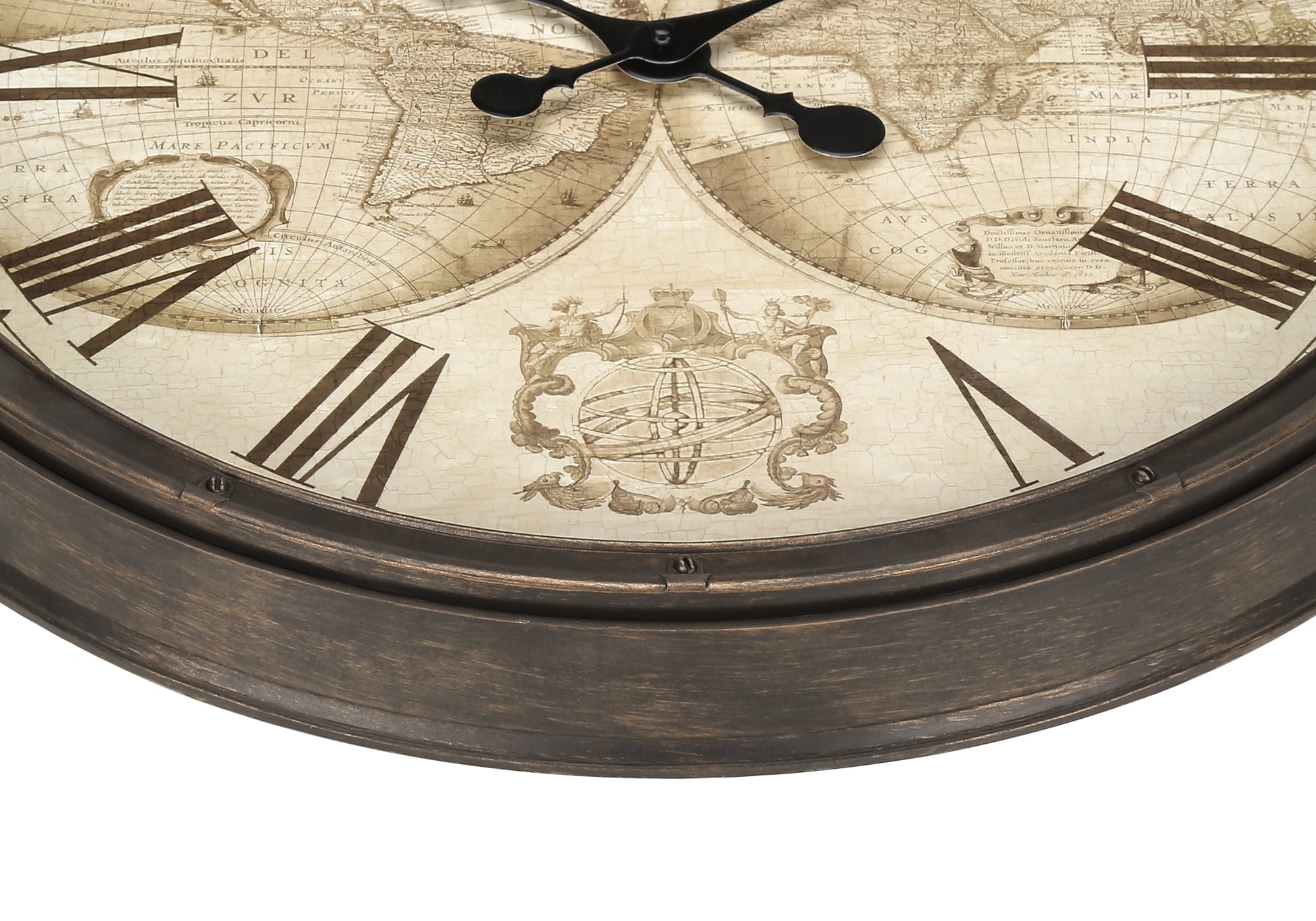 20" Antique Brown Round Wall Clock-Clocks-DECOROLALA