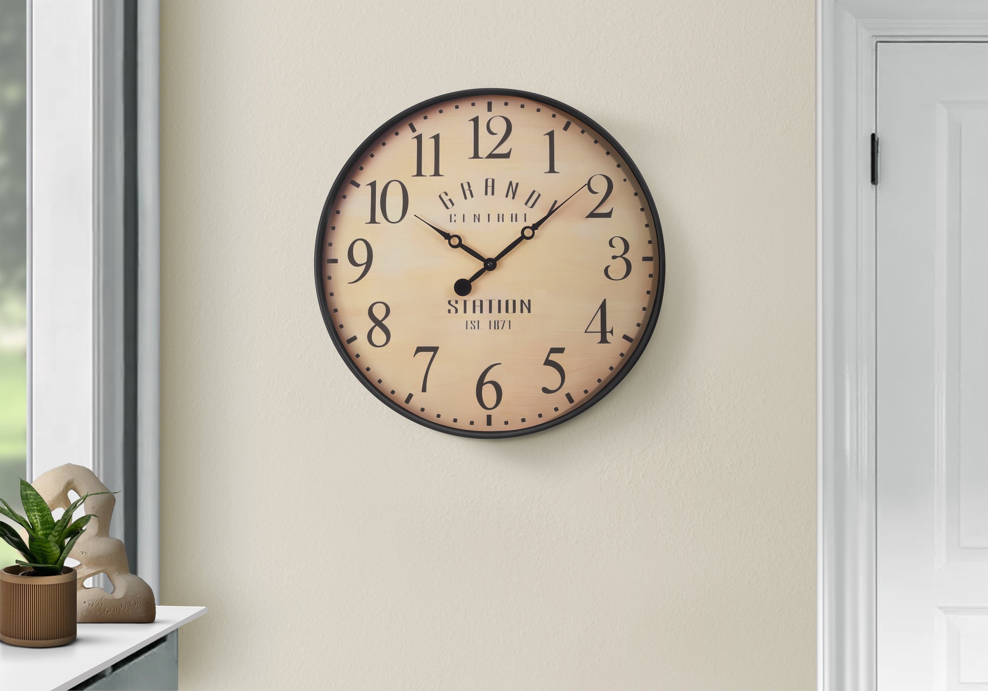 20" Antique Brown Round Wall Clock-Clocks-DECOROLALA