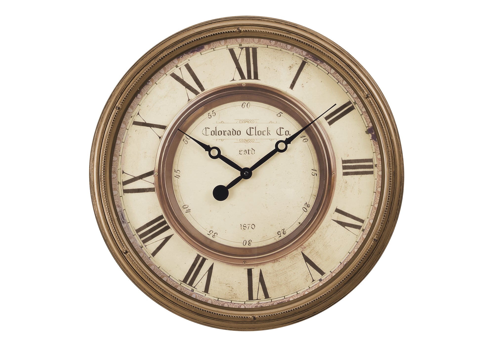 20" Antique Brown Wall Clock with Roman Numerals-Clocks-DECOROLALA