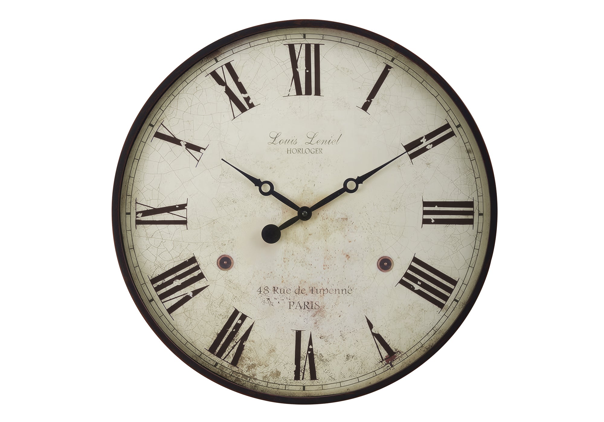 20" Antique Brown Wall Clock with Roman Numerals-Clocks-DECOROLALA