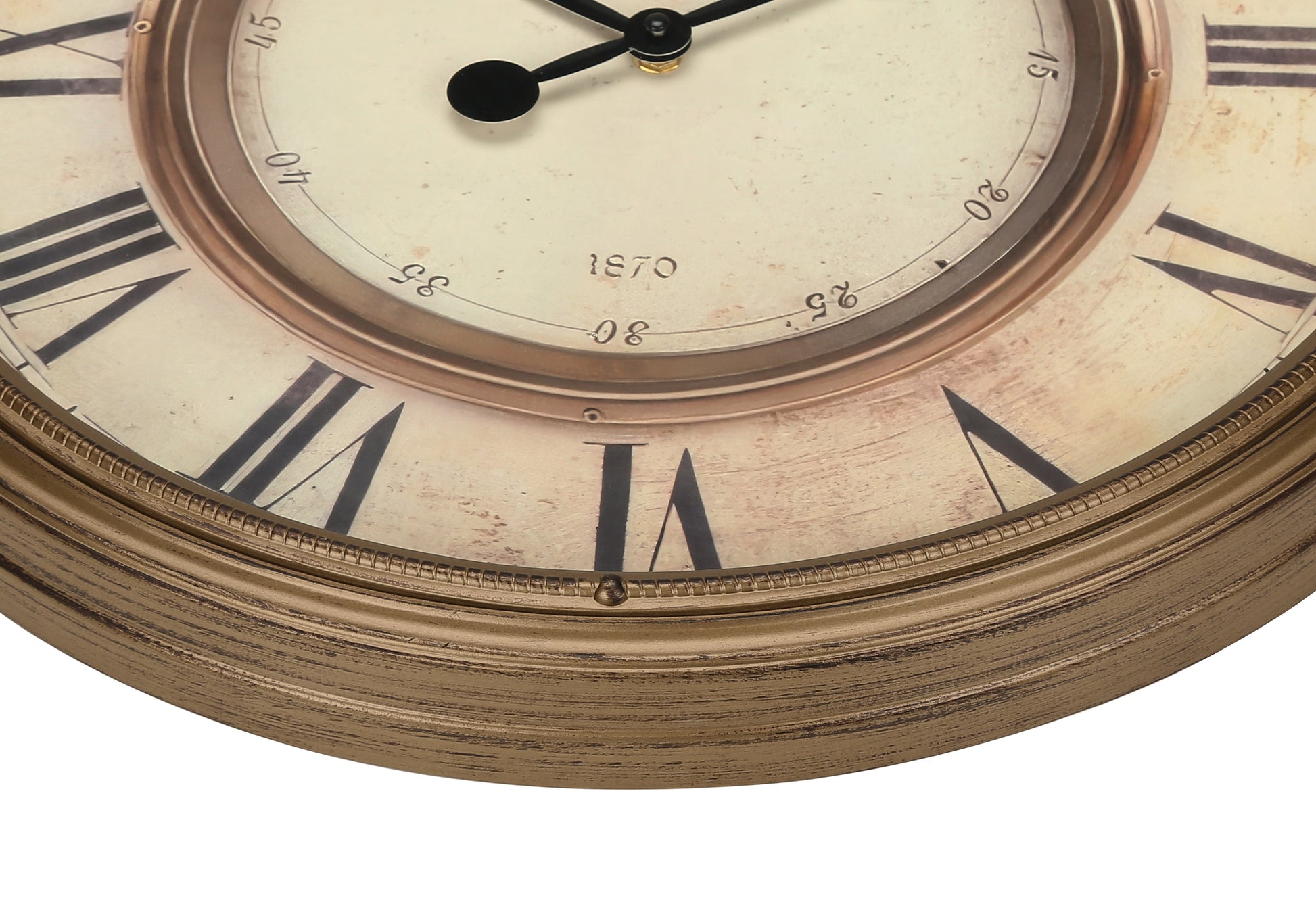 20" Antique Brown Wall Clock with Roman Numerals-Clocks-DECOROLALA