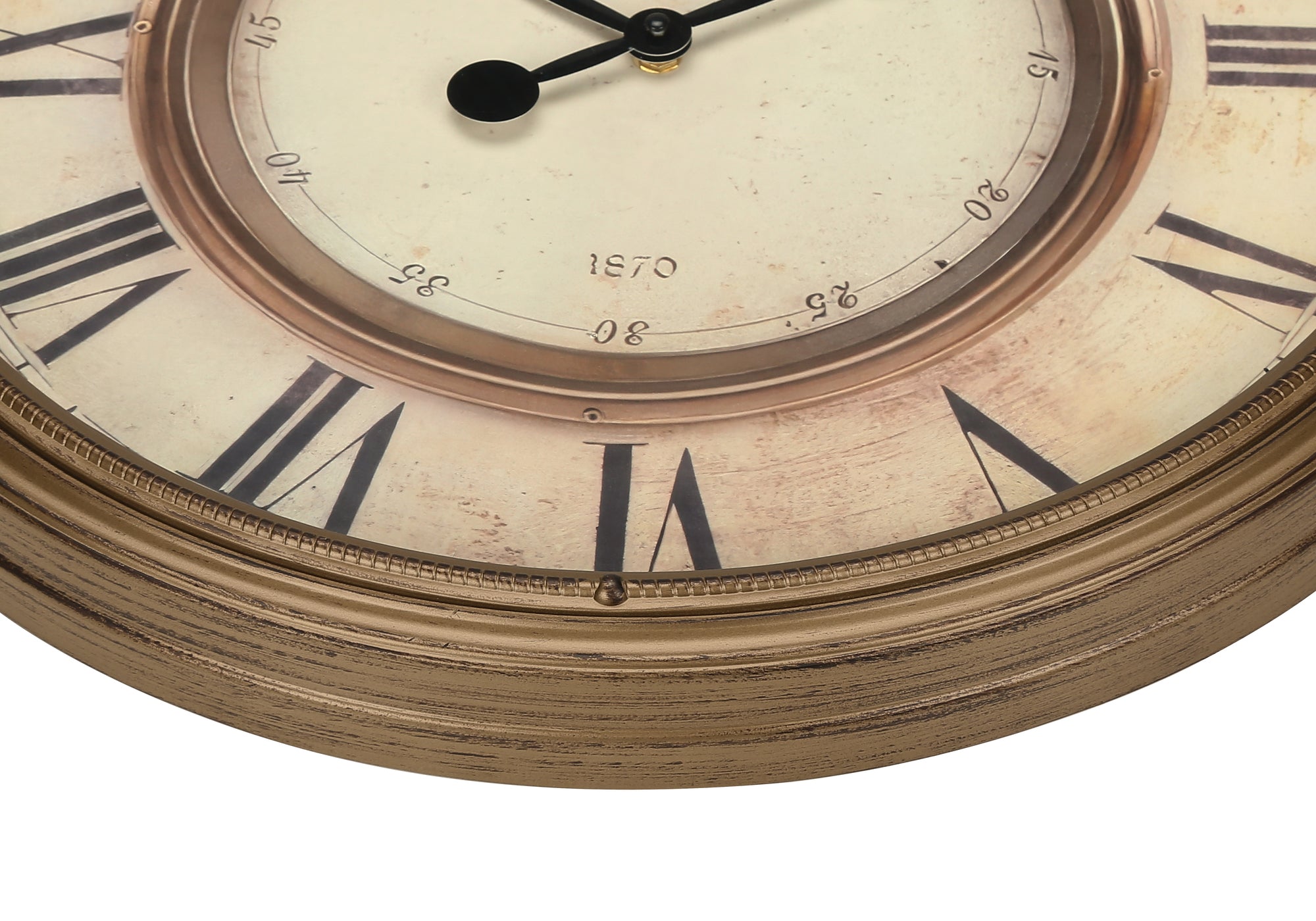 20" Antique Brown Wall Clock with Roman Numerals-Clocks-DECOROLALA