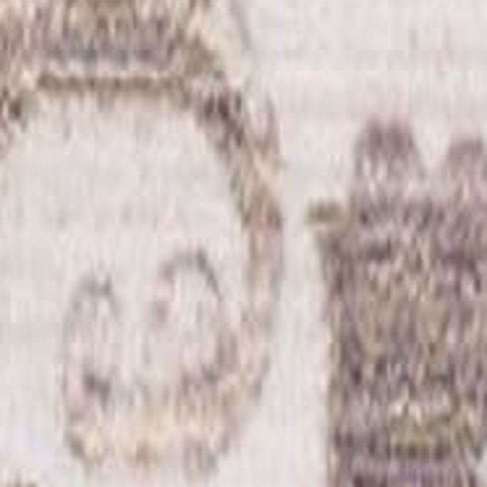 20' Beige And Ivory Medallion Distressed Runner Rug-Area Rugs-DECOROLALA