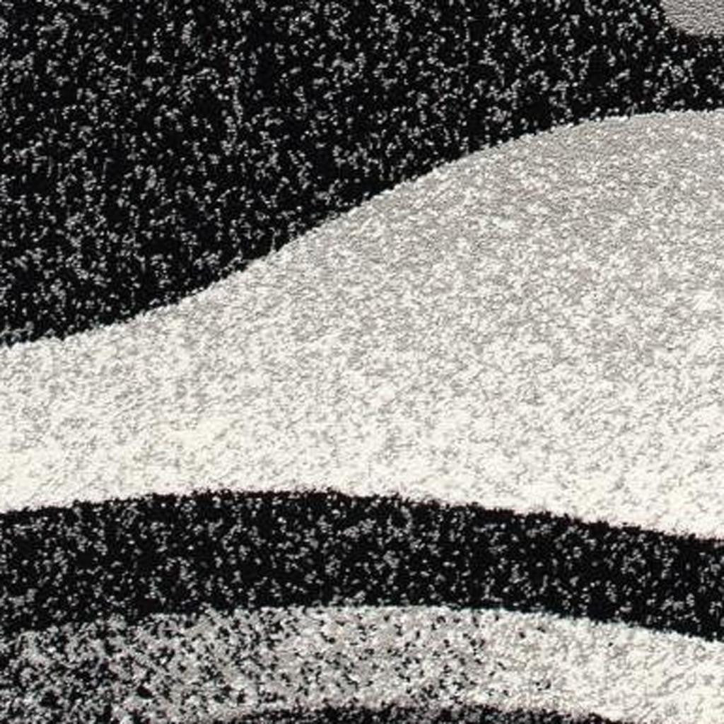 20' Black And Gray Abstract Runner Rug-Area Rugs-DECOROLALA