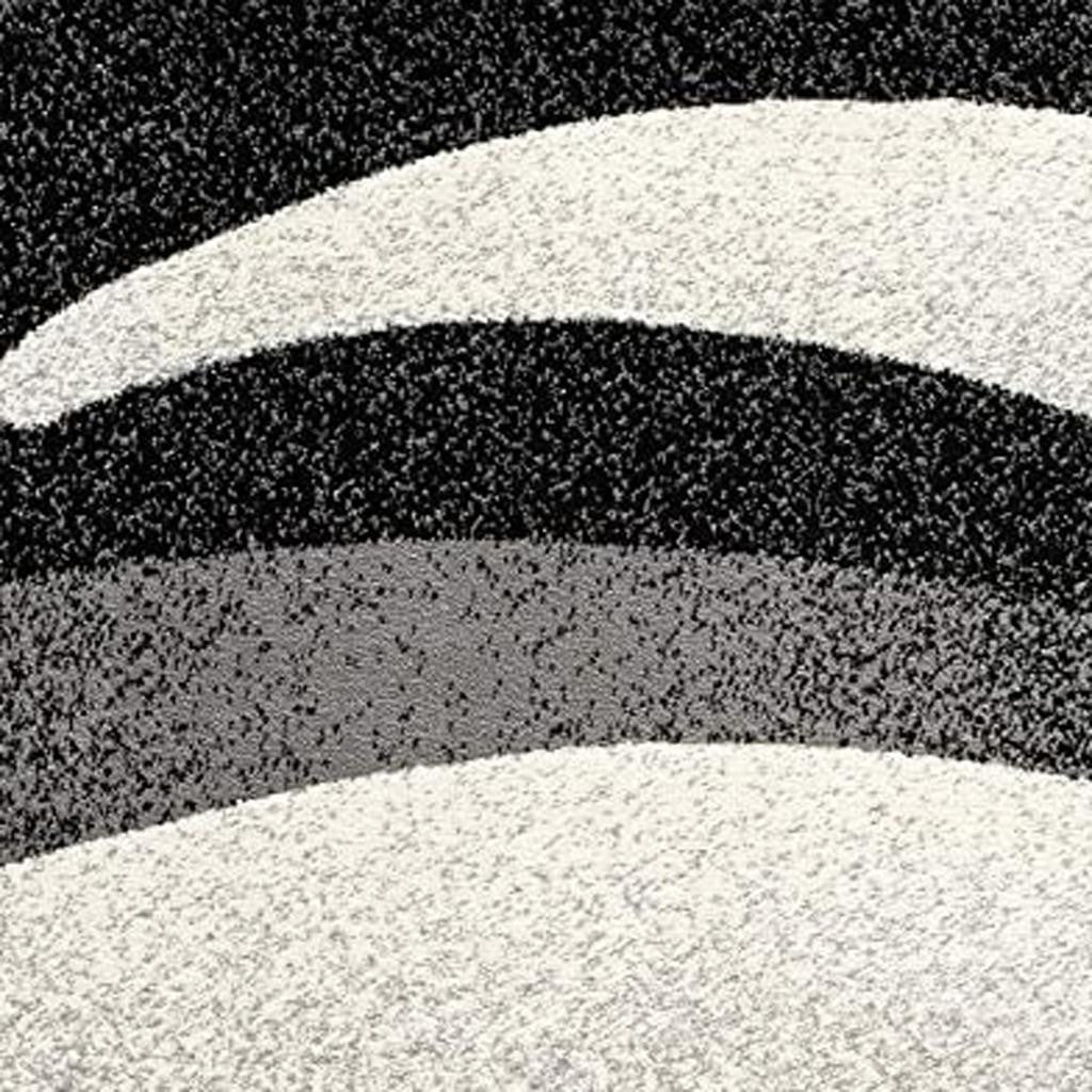 20' Black And Gray Abstract Runner Rug-Area Rugs-DECOROLALA