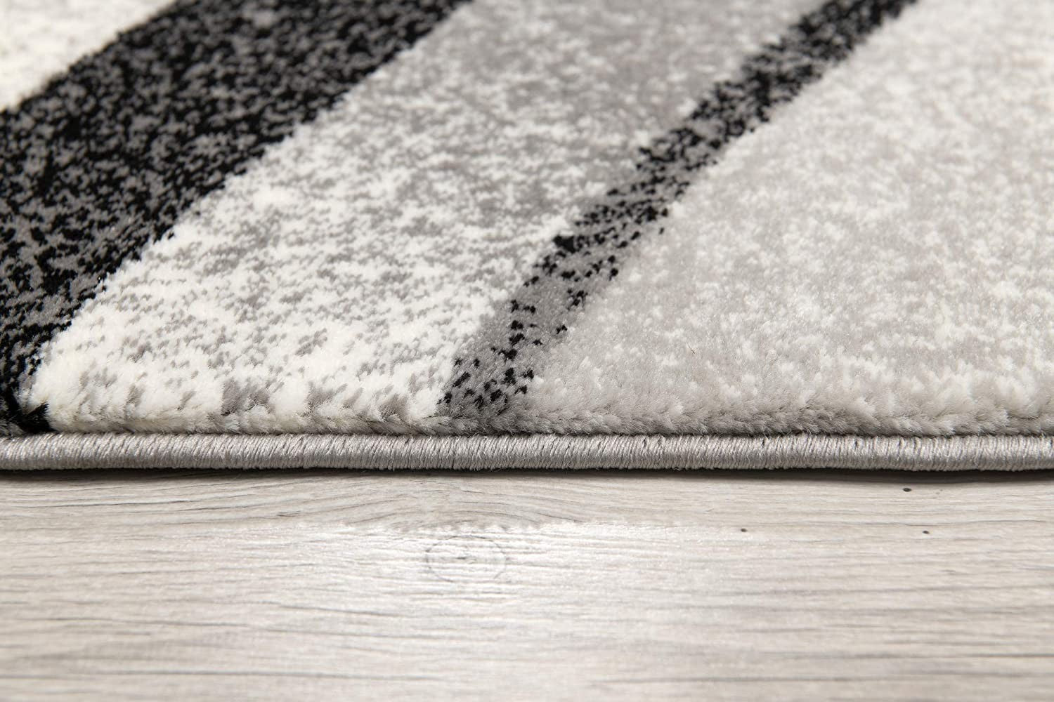 20' Black And Gray Abstract Runner Rug-Area Rugs-DECOROLALA