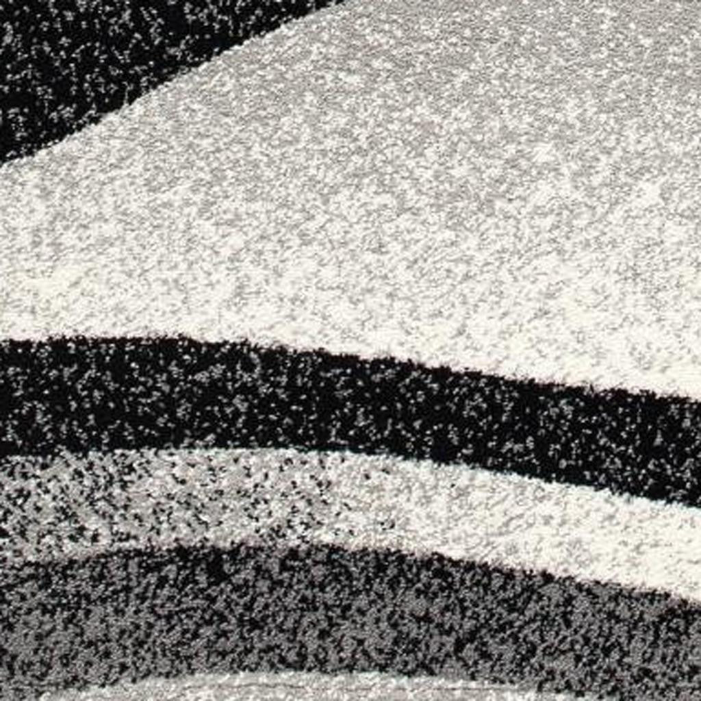 20' Black And Gray Abstract Runner Rug-Area Rugs-DECOROLALA