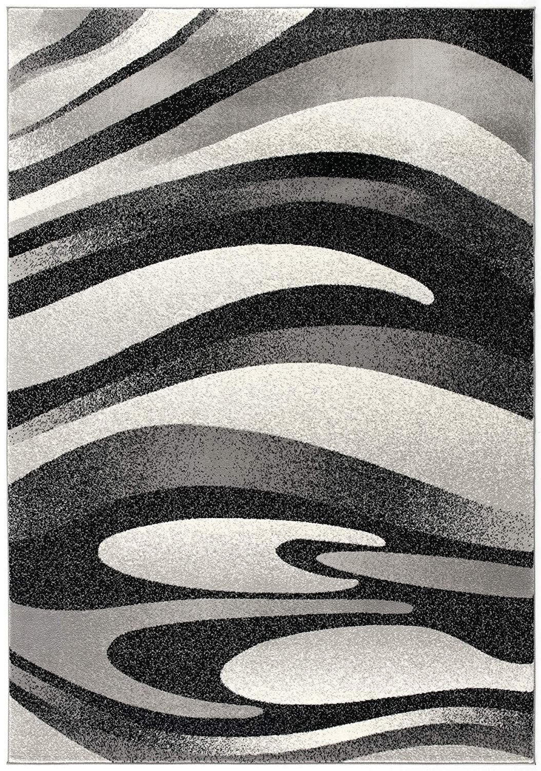 20' Black And Gray Abstract Runner Rug-Area Rugs-DECOROLALA