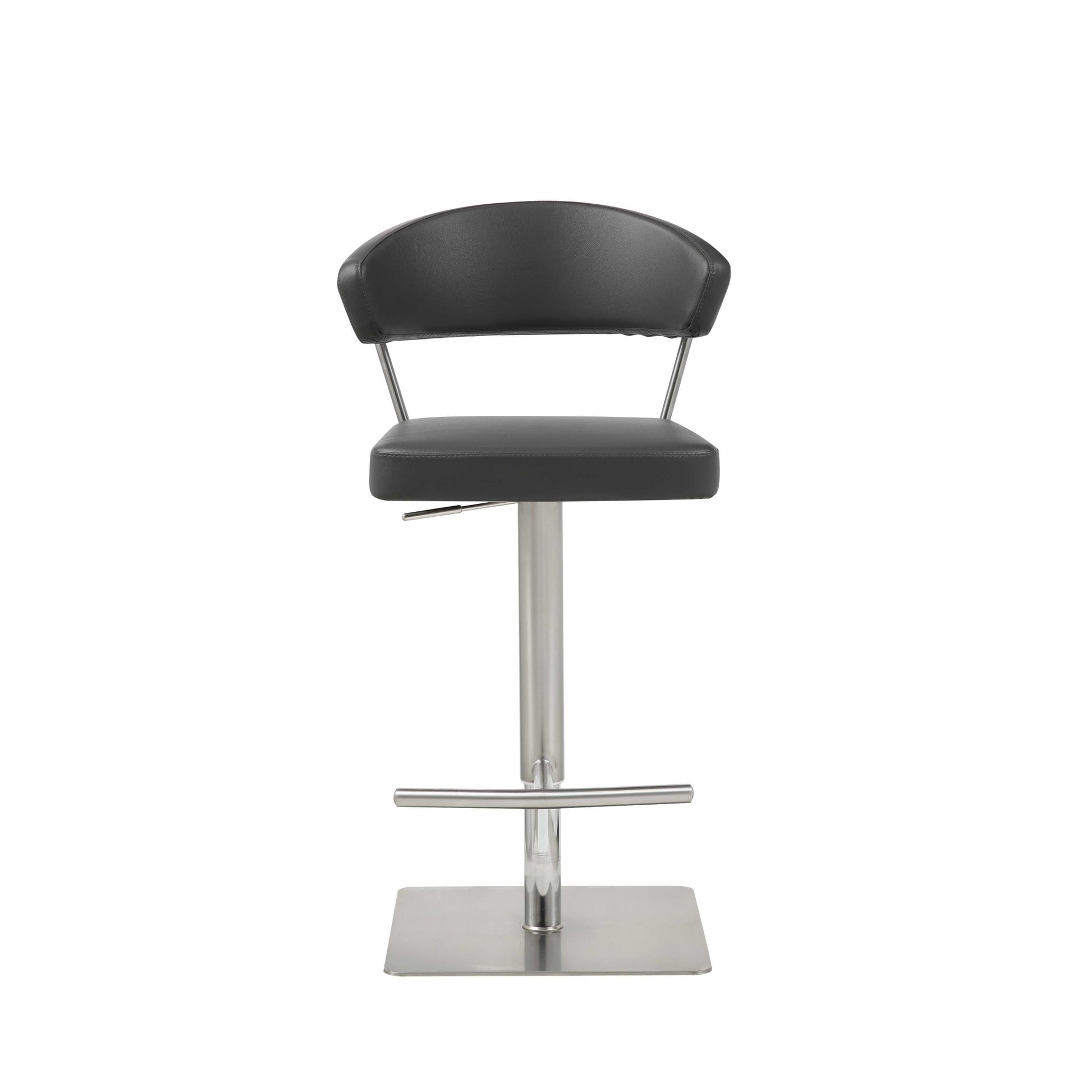 20 " Black And Silver Stainless Steel Bar Chair-Bar Chairs-DECOROLALA