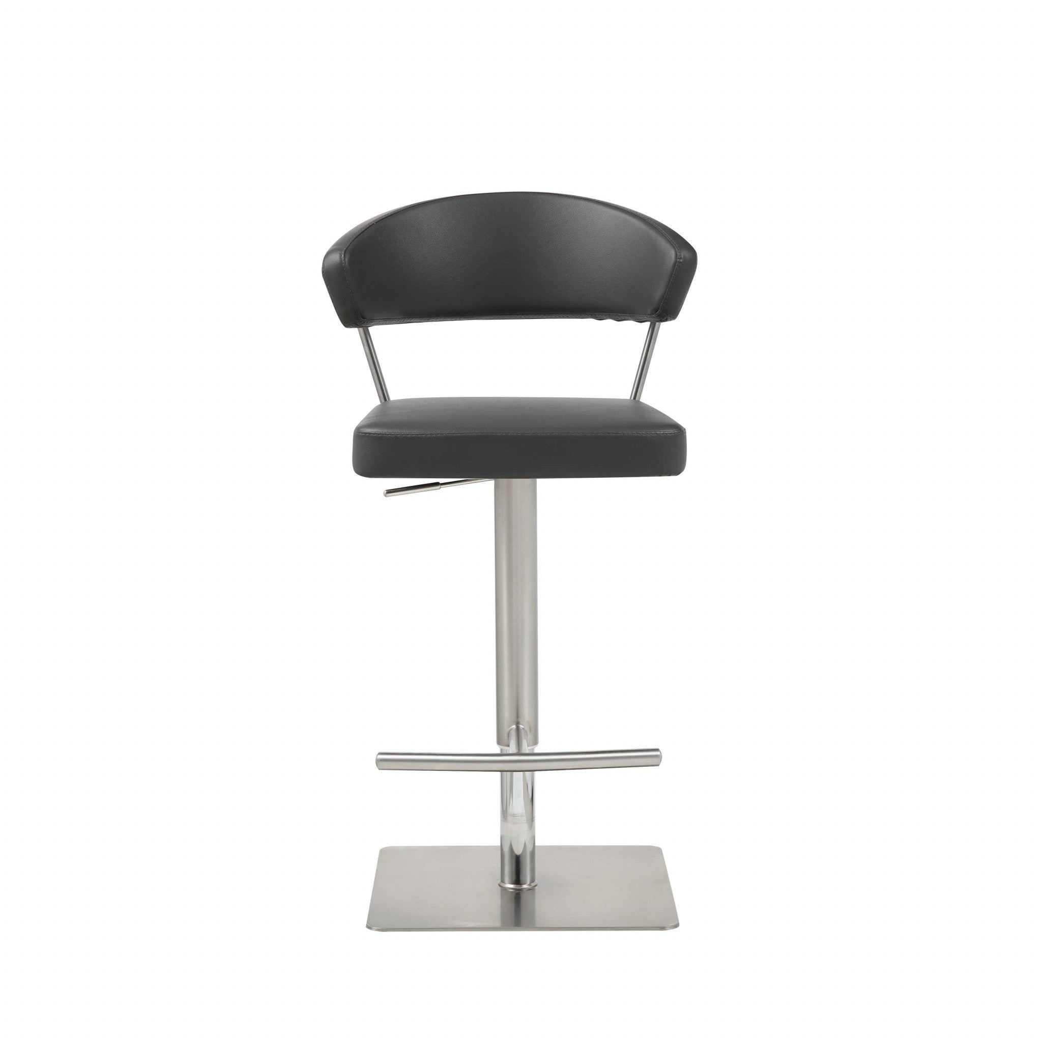 20 " Black And Silver Stainless Steel Bar Chair-Bar Chairs-DECOROLALA