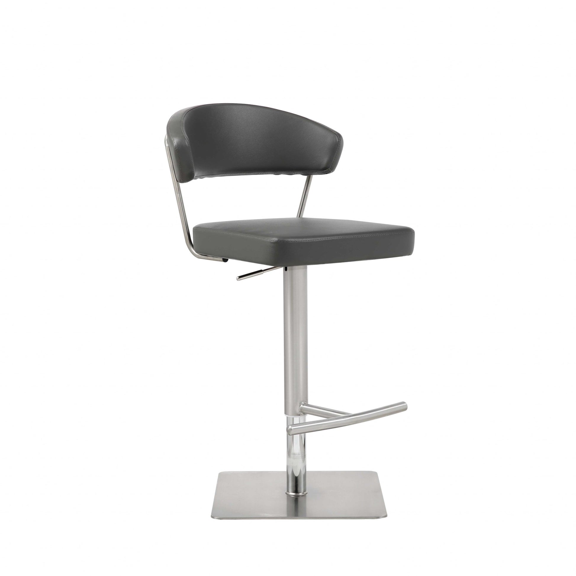 20 " Black And Silver Stainless Steel Bar Chair-Bar Chairs-DECOROLALA