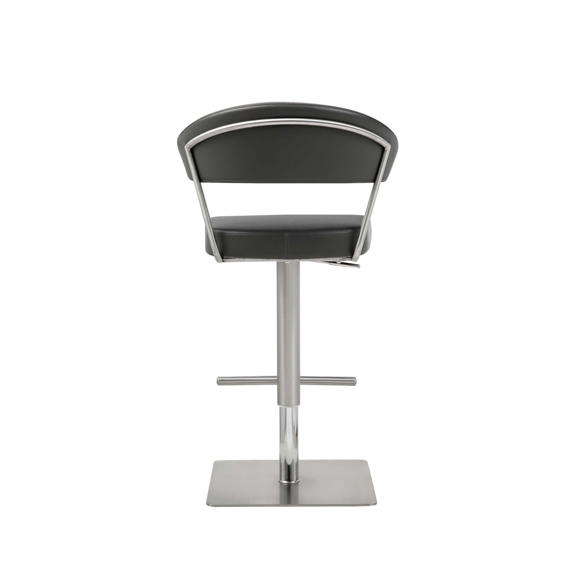 20 " Black And Silver Stainless Steel Bar Chair-Bar Chairs-DECOROLALA
