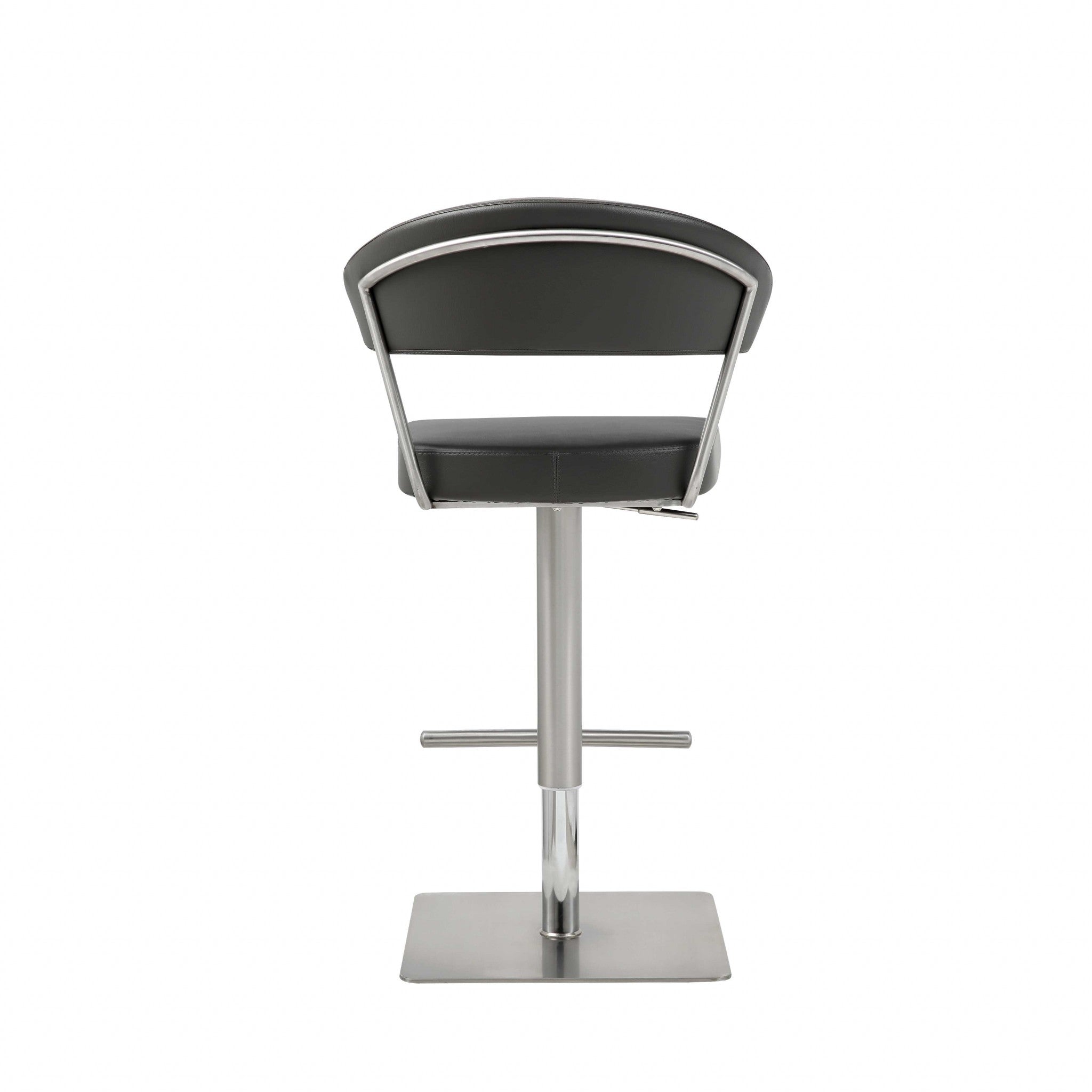 20 " Black And Silver Stainless Steel Bar Chair-Bar Chairs-DECOROLALA