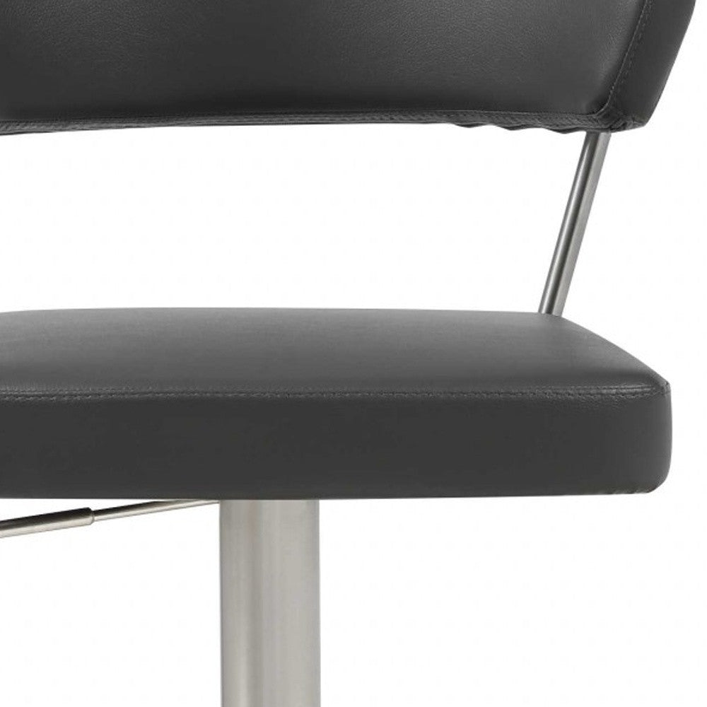 20 " Black And Silver Stainless Steel Bar Chair-Bar Chairs-DECOROLALA