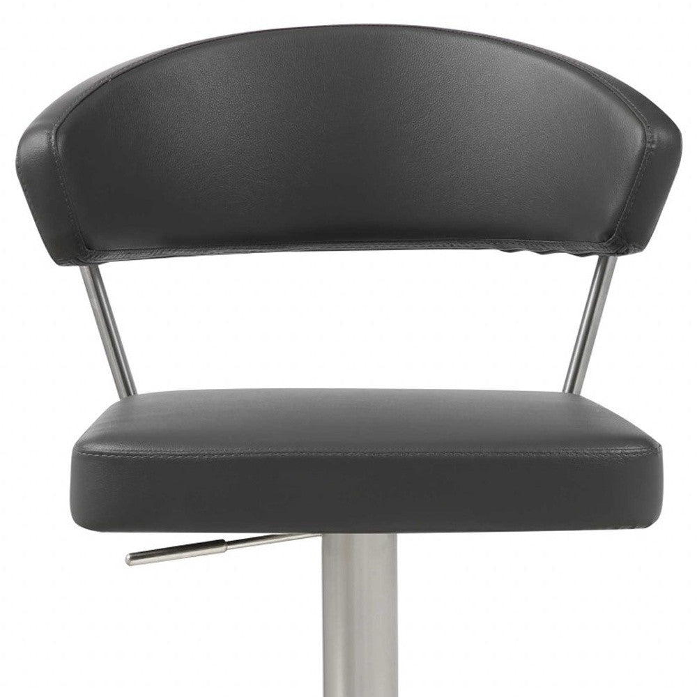 20 " Black And Silver Stainless Steel Bar Chair-Bar Chairs-DECOROLALA