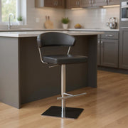 20 " Black And Silver Stainless Steel Bar Chair-Bar Chairs-DECOROLALA