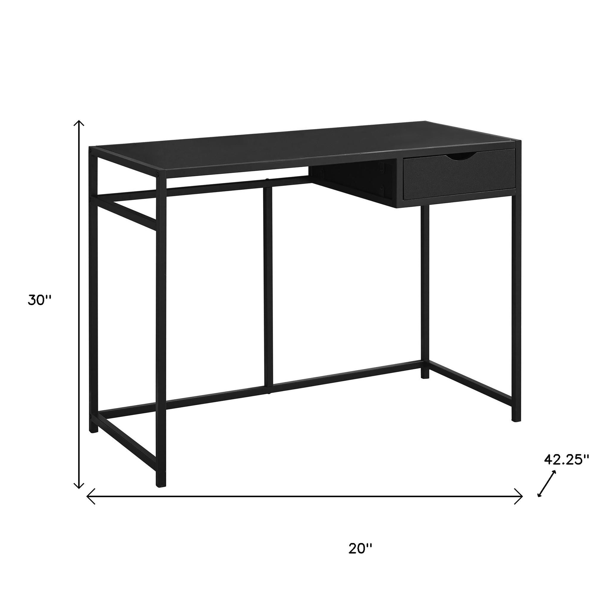 20" Black Computer Desk-Desks-DECOROLALA