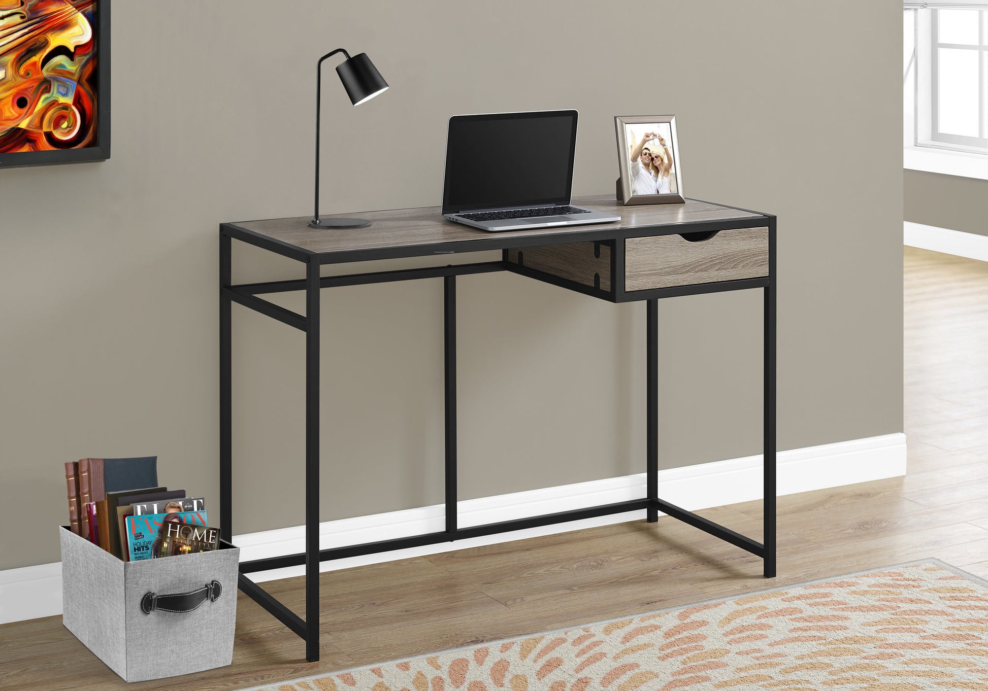 20" Black Computer Desk-Desks-DECOROLALA