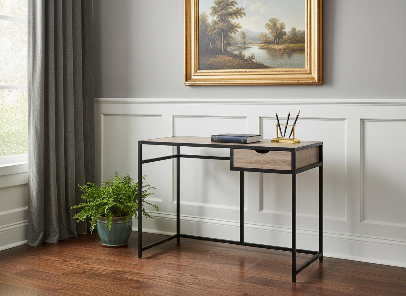 20" Black Computer Desk-Desks-DECOROLALA
