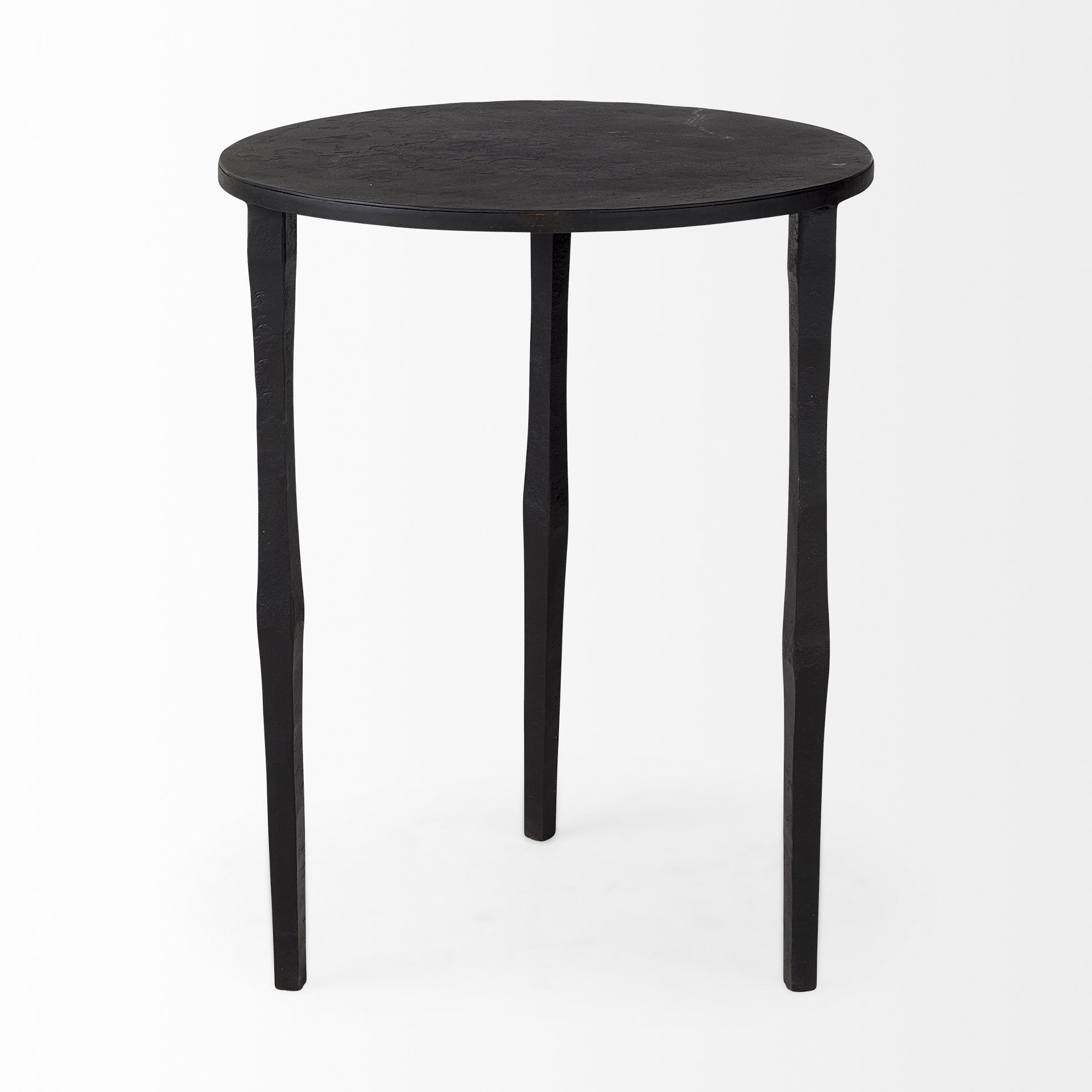 20" Black Iron Round End Table-End-Side Tables-DECOROLALA