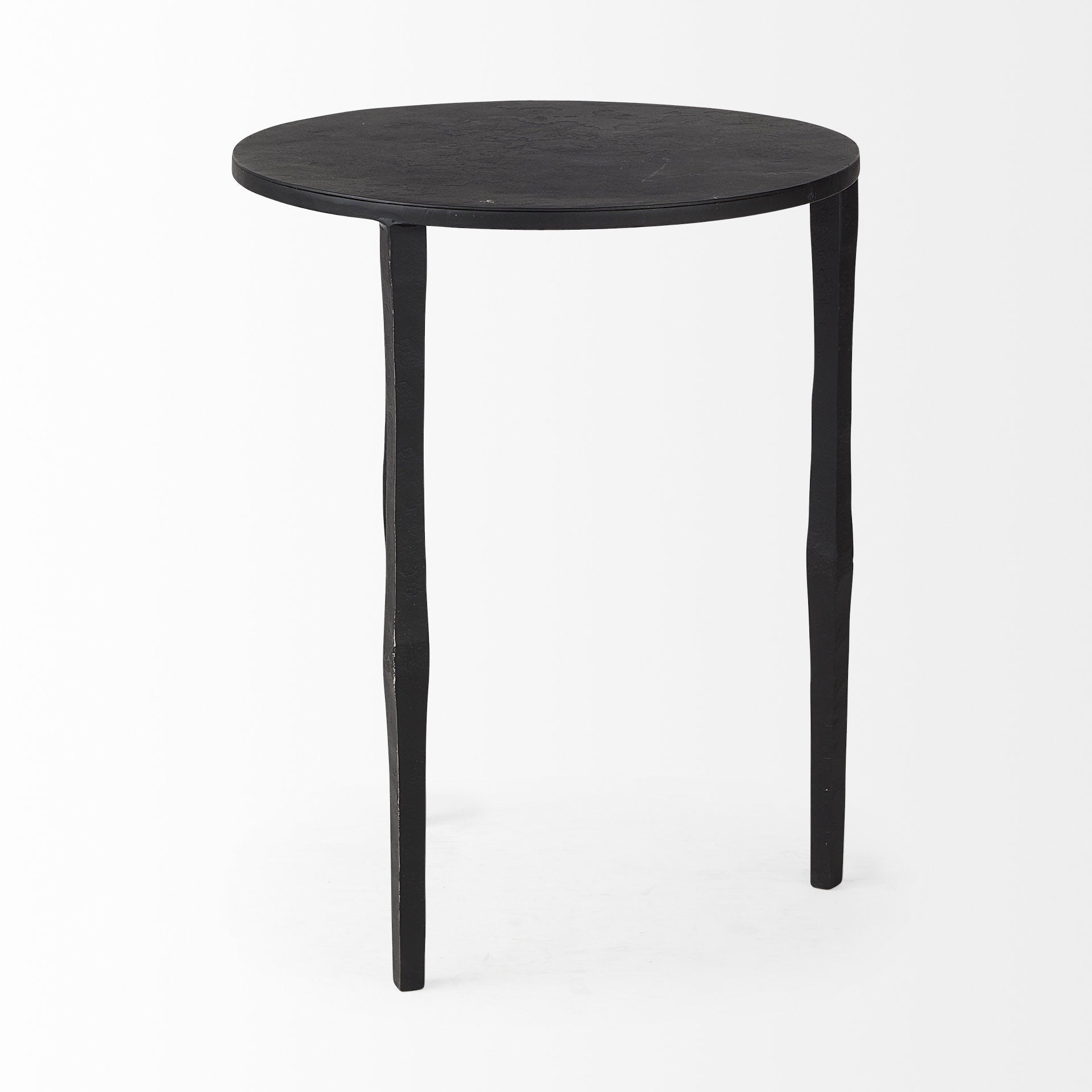 20" Black Iron Round End Table-End-Side Tables-DECOROLALA