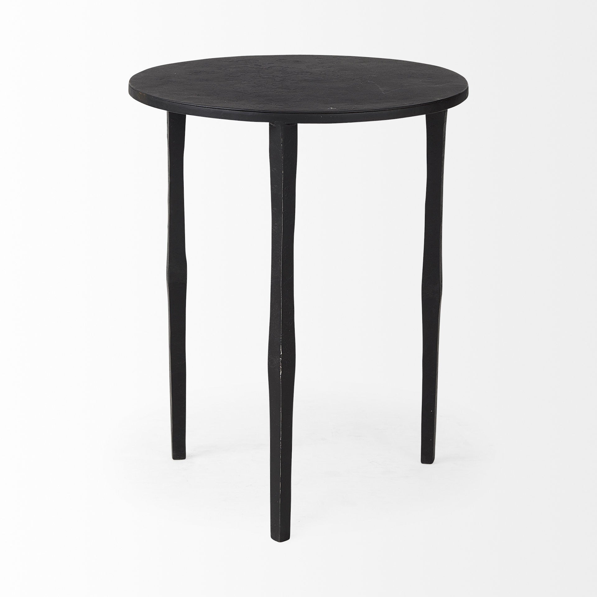20" Black Iron Round End Table-End-Side Tables-DECOROLALA