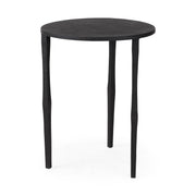 20" Black Iron Round End Table-End-Side Tables-DECOROLALA