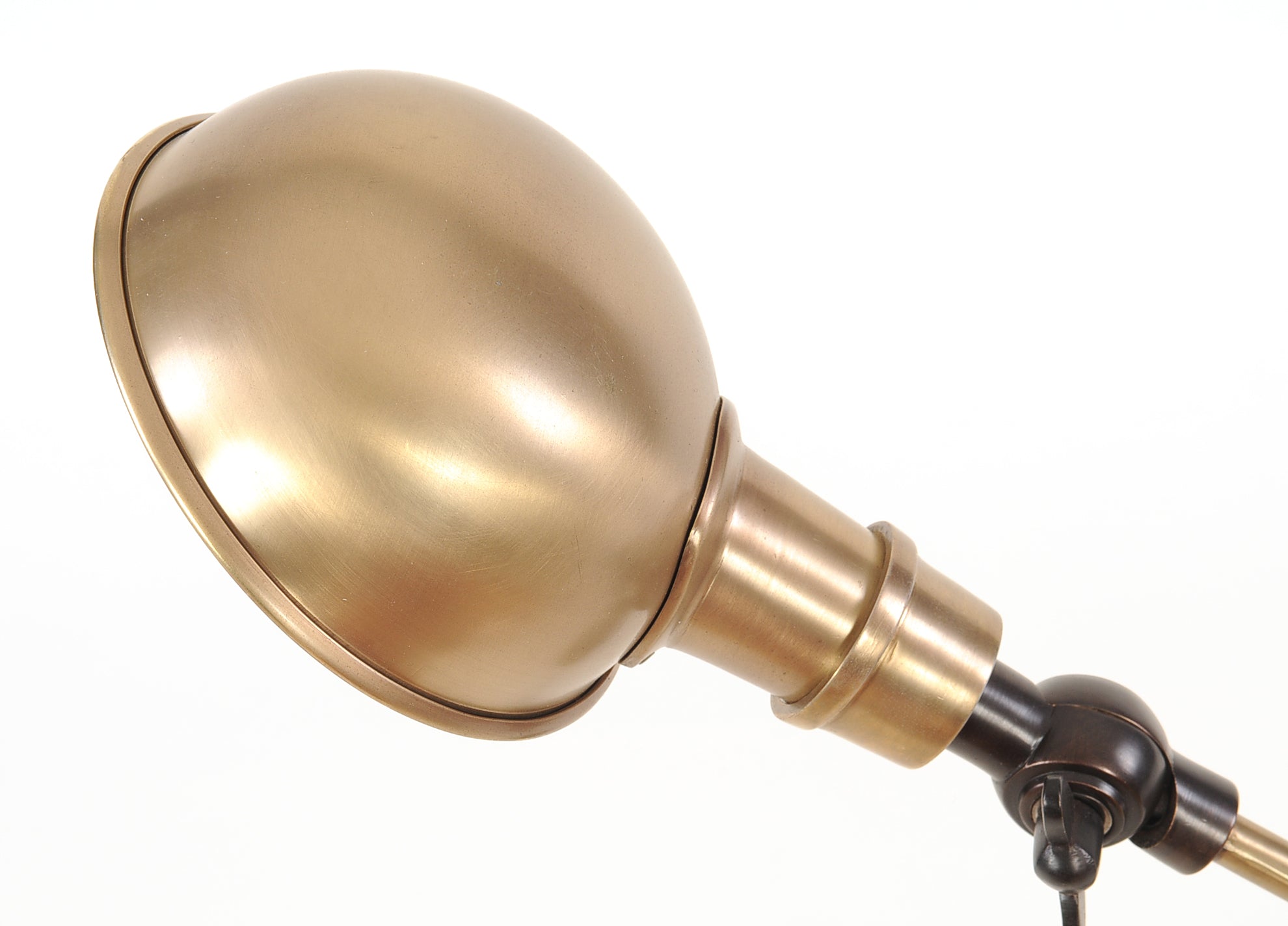 20" Black Metal Adjustable Desk Table Lamp With Gold Bowl Shade-Table Lamps-DECOROLALA