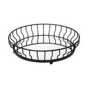 20" Black Round Metal Indoor Outdoor Serving Tray With Handles-Trays-DECOROLALA
