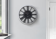20" Black Silver Round Wall Clock-Clocks-DECOROLALA