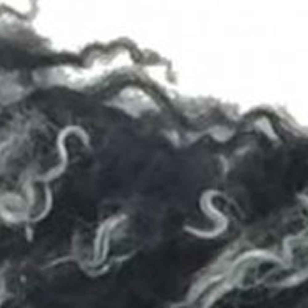 20" Black White Genuine Tibetan Lamb Fur Pillow With Microsuede Backing-Accent Throw Pillows-DECOROLALA