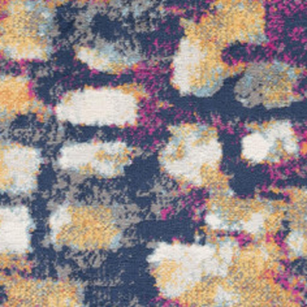 20' Blue And Ivory Abstract Runner Rug-Area Rugs-DECOROLALA