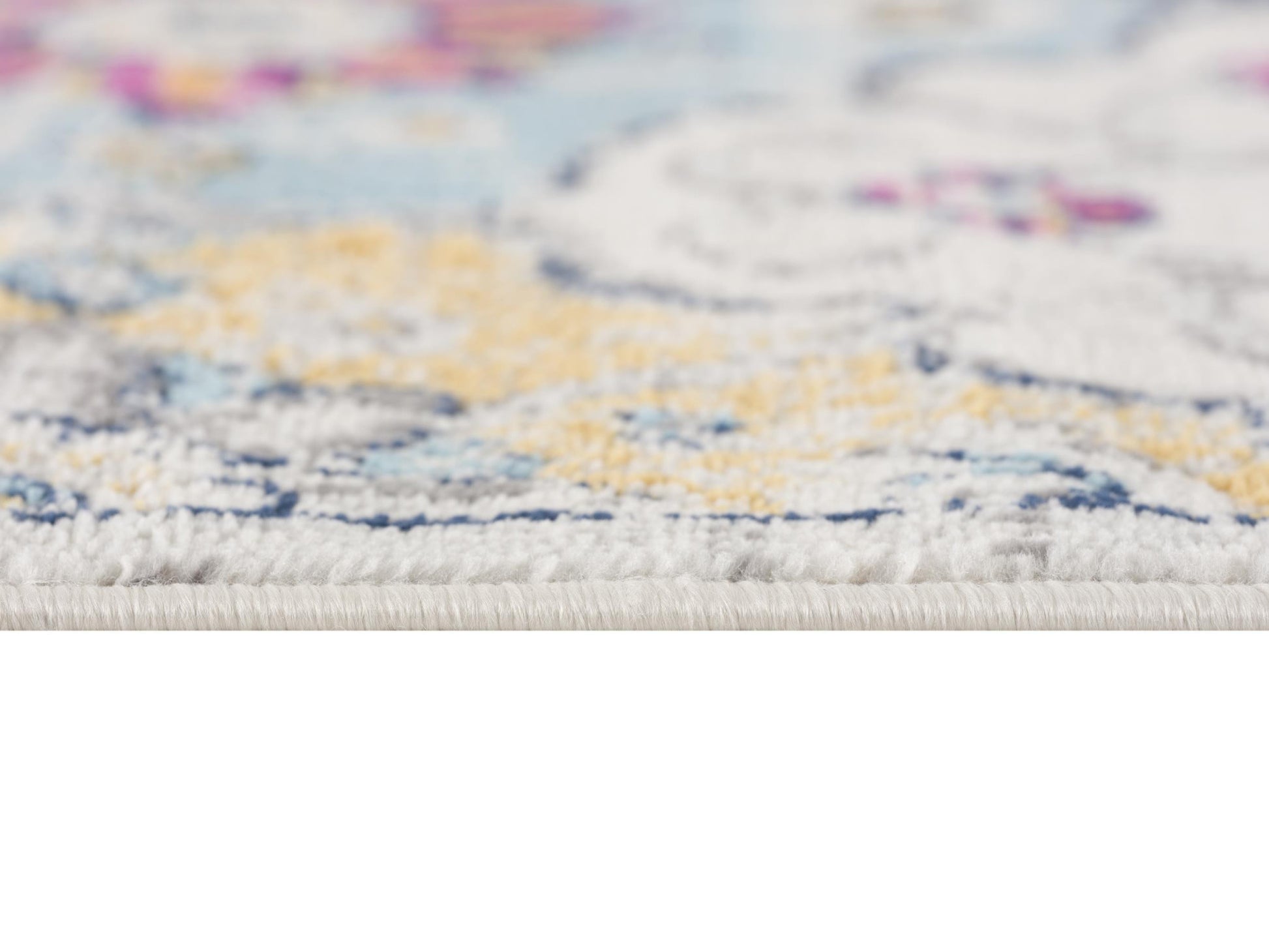 20' Blue And Ivory Floral Distressed Runner Rug-Area Rugs-DECOROLALA