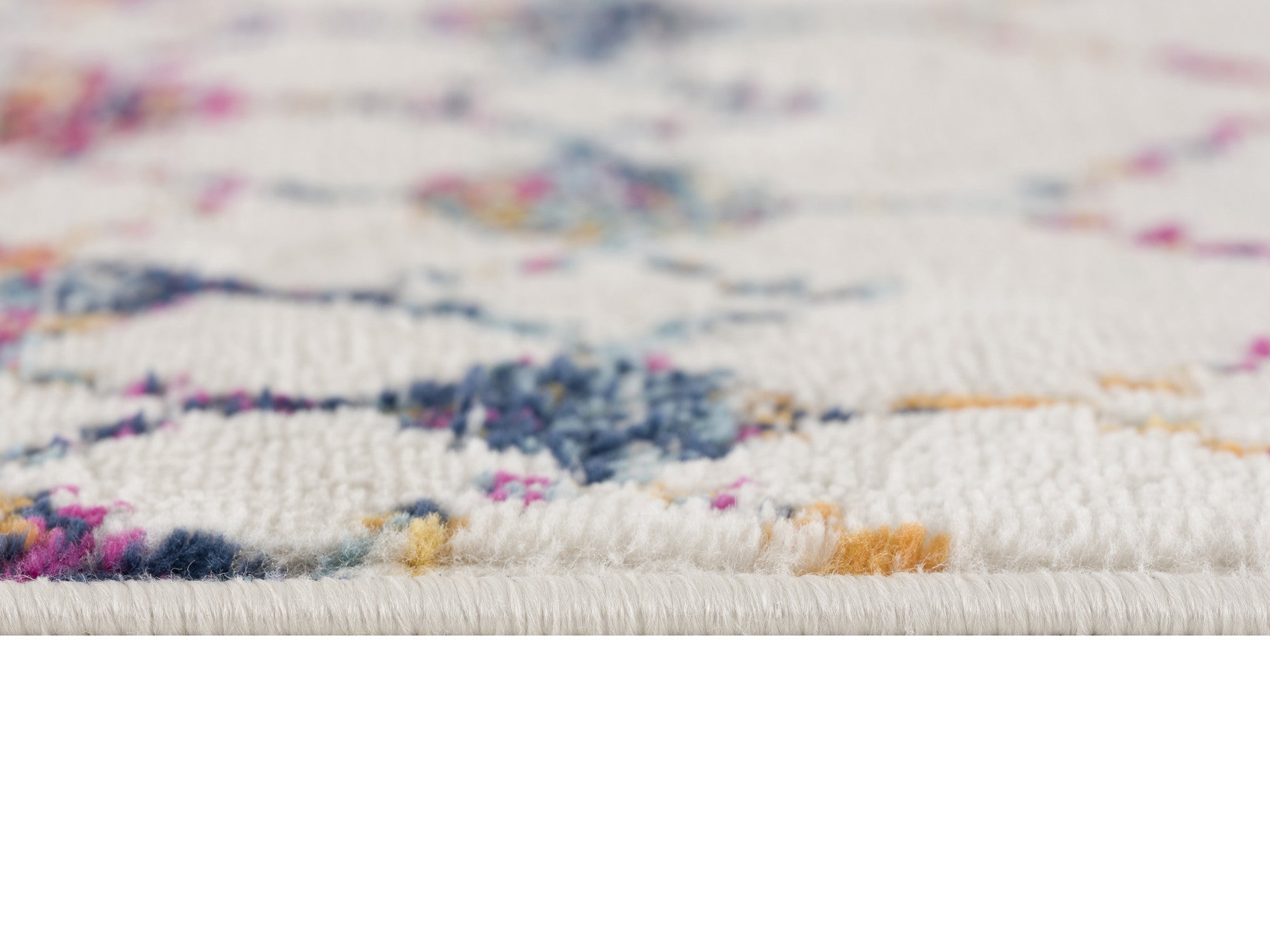 20' Blue And Ivory Ikat Runner Rug-Area Rugs-DECOROLALA