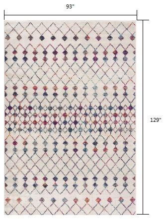 20' Blue And Ivory Ikat Runner Rug-Area Rugs-DECOROLALA