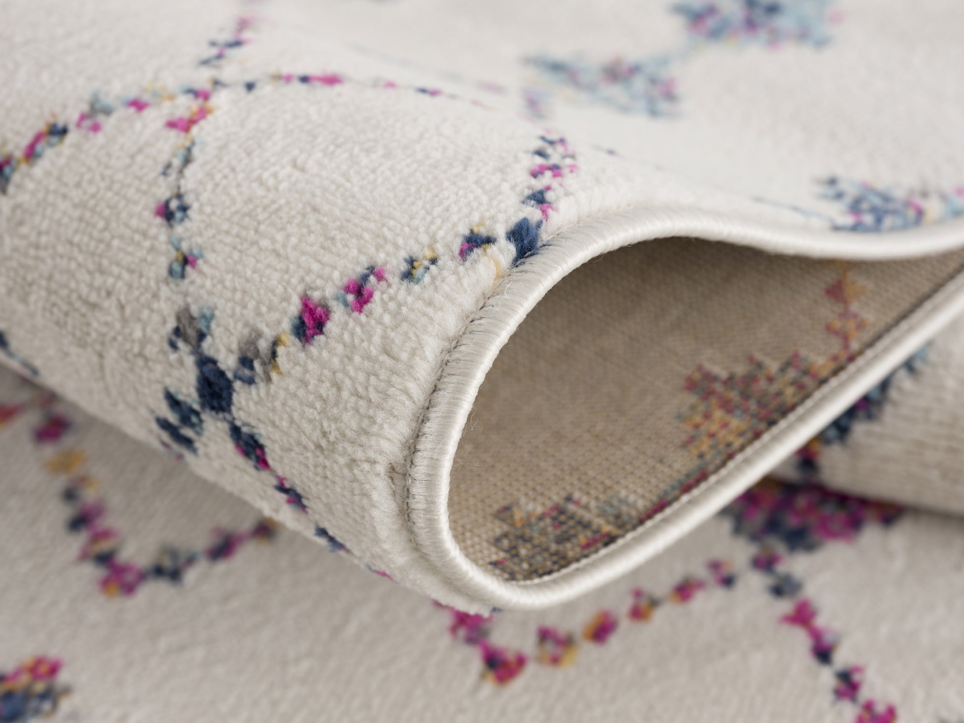 20' Blue And Ivory Ikat Runner Rug-Area Rugs-DECOROLALA