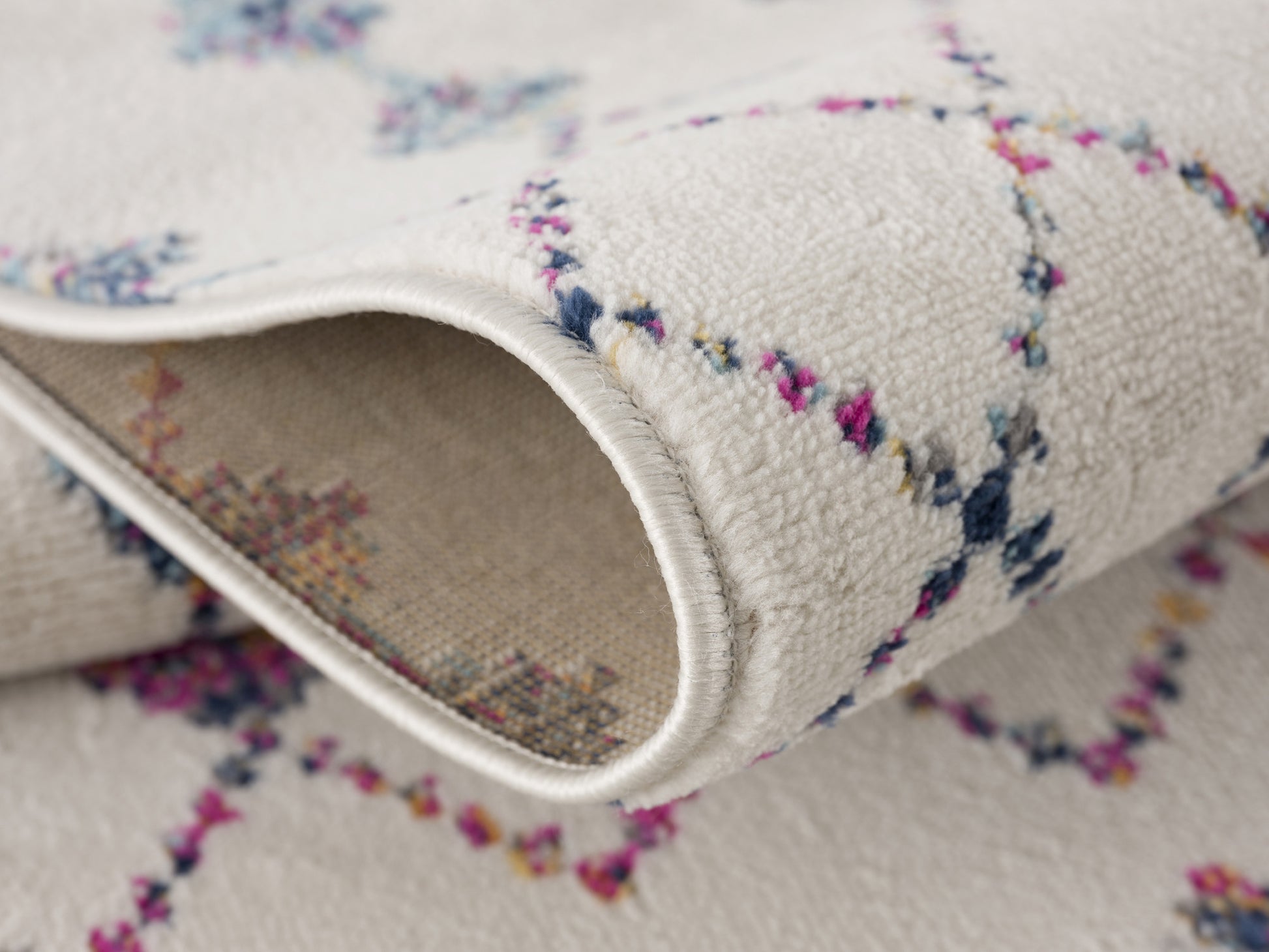 20' Blue And Ivory Ikat Runner Rug-Area Rugs-DECOROLALA