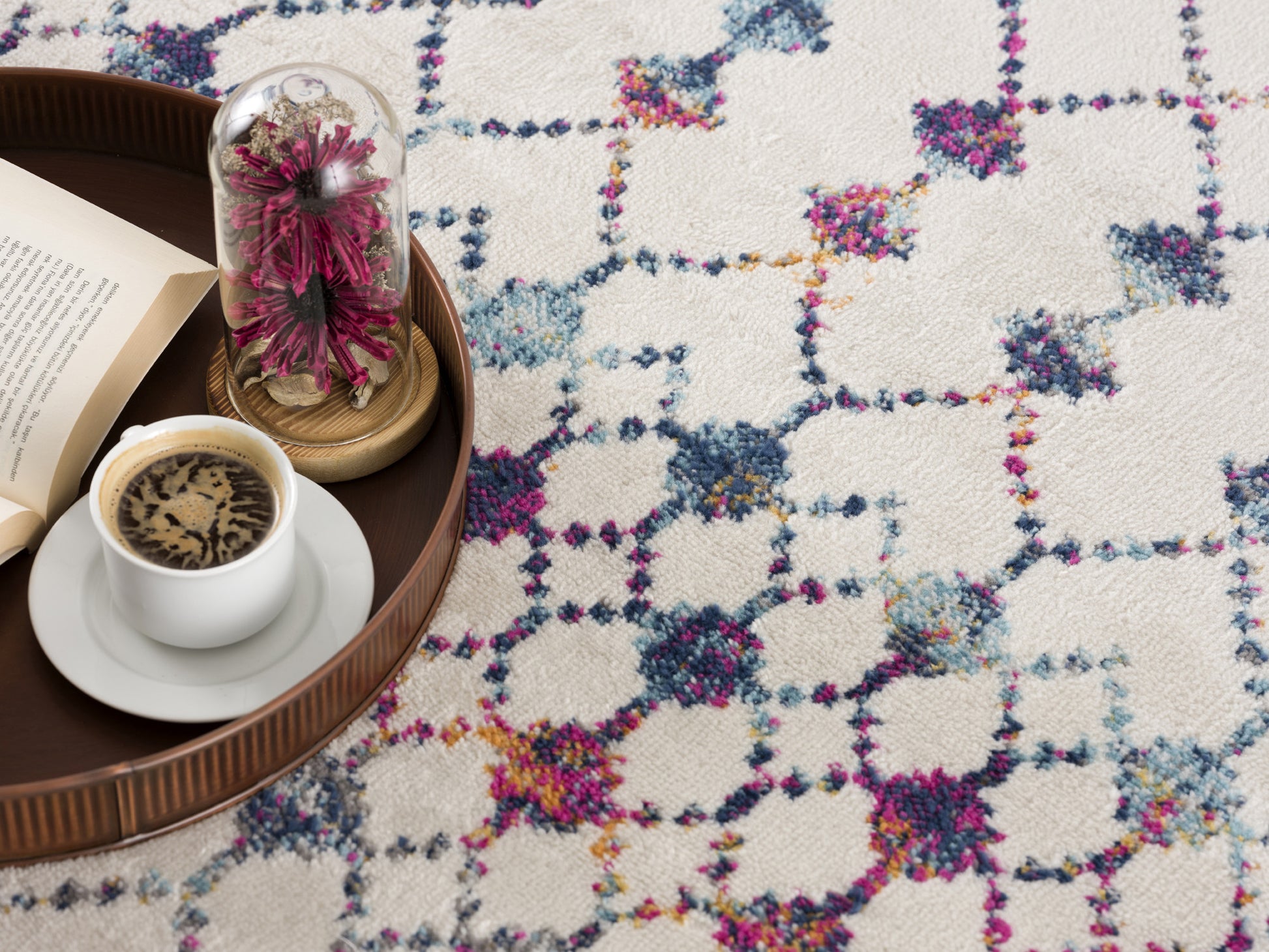 20' Blue And Ivory Ikat Runner Rug-Area Rugs-DECOROLALA