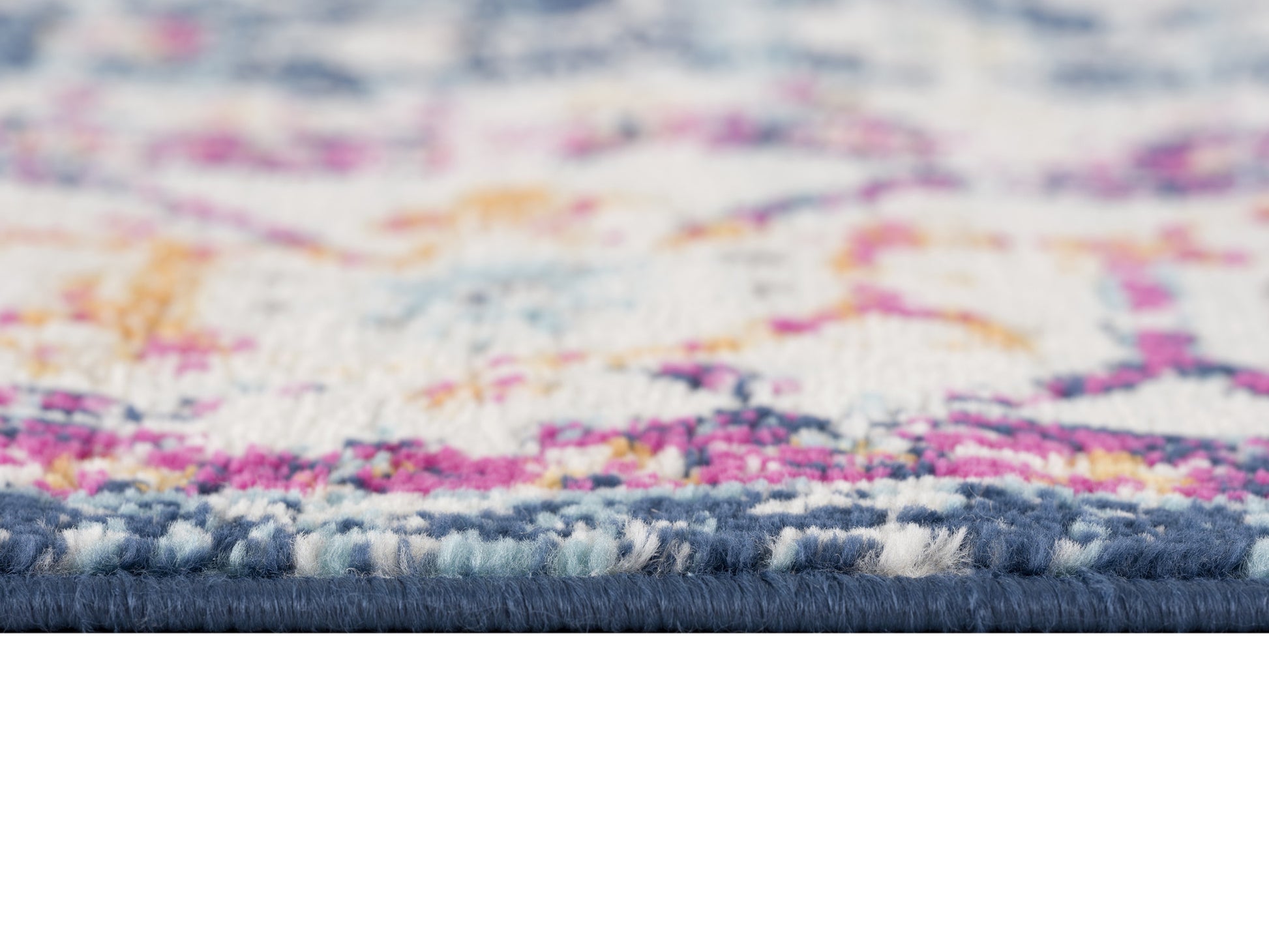 20' Blue And Ivory Oriental Runner Rug-Area Rugs-DECOROLALA